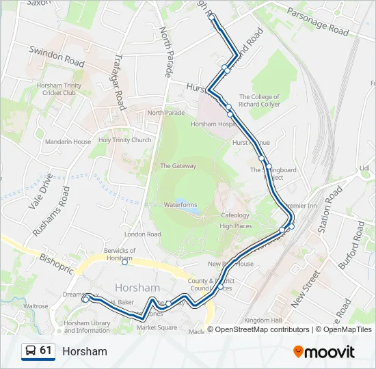 61 Bus Line Map