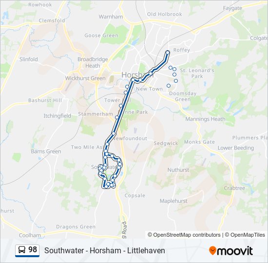 98 bus Line Map