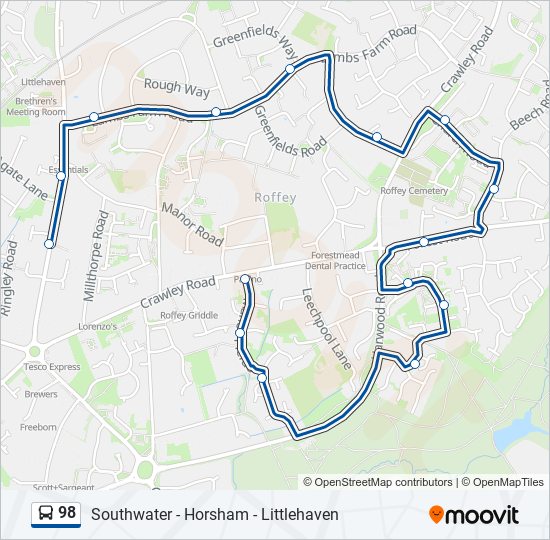 98 bus Line Map