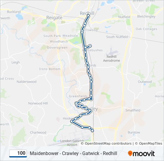 100 bus Line Map