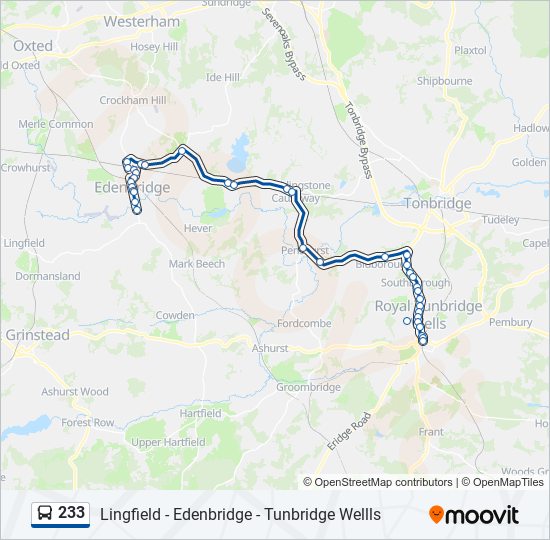 233 bus Line Map