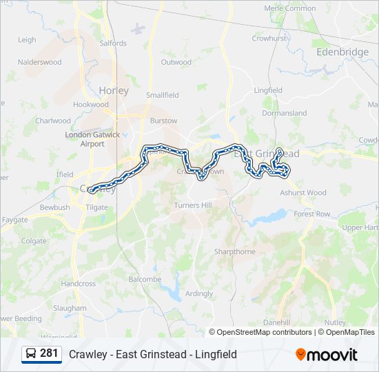 281 bus Line Map