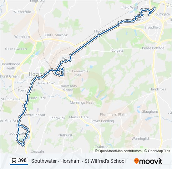 398 bus Line Map