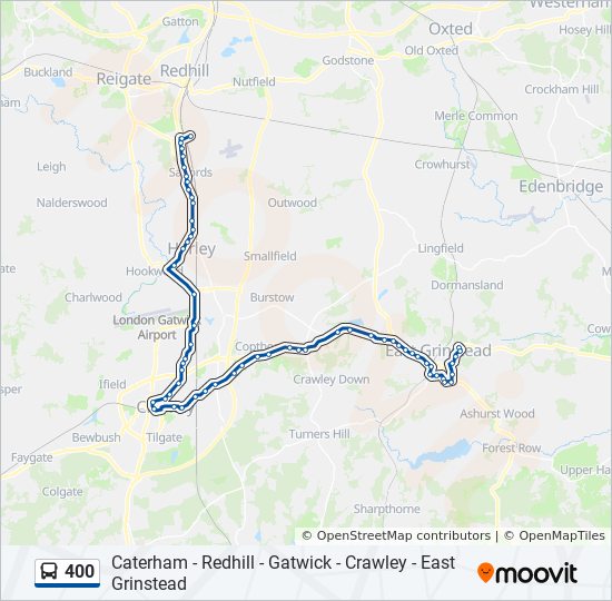 Bus 400 Route Map 400 Route: Schedules, Stops & Maps - Earlswood (Updated)