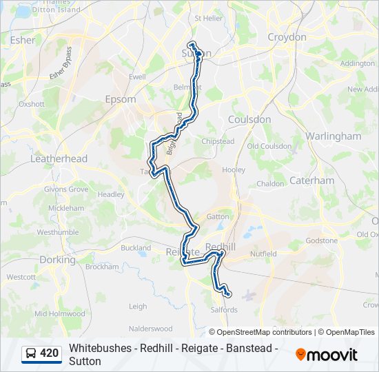 420 Route: Schedules, Stops & Maps - Whitebushes (Updated)