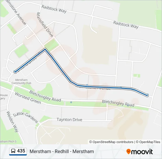 435 Bus Line Map