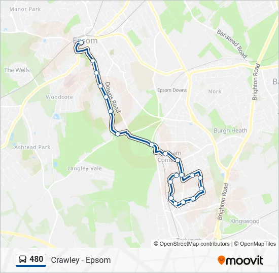 480 Route: Schedules, Stops & Maps - Epsom (Updated)