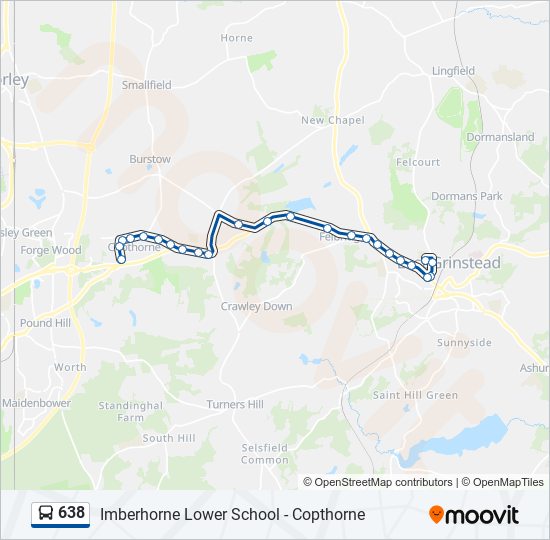 638 Route: Schedules, Stops & Maps - Copthorne (Updated)