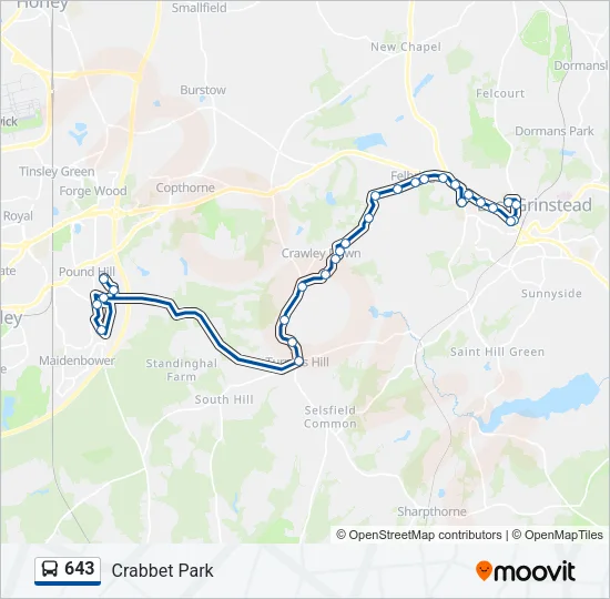 643 Bus Line Map