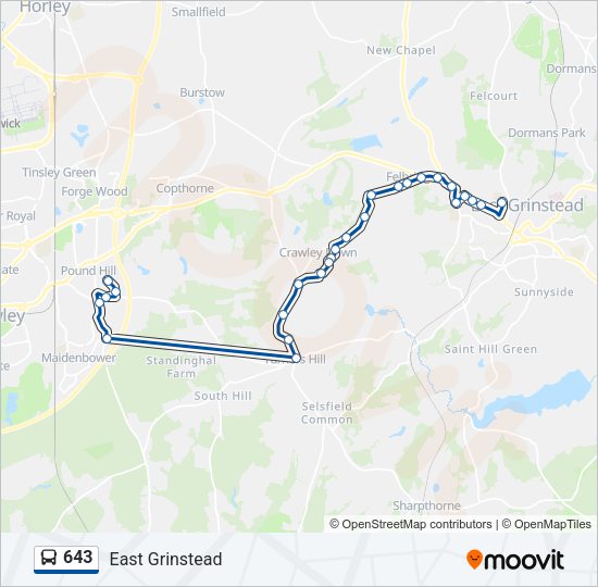 643 Bus Line Map