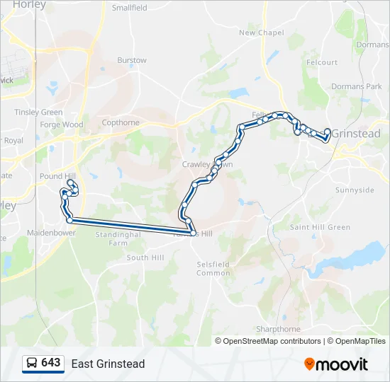 643 Bus Line Map