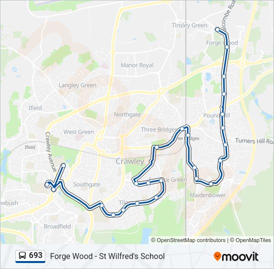 693 Bus Line Map