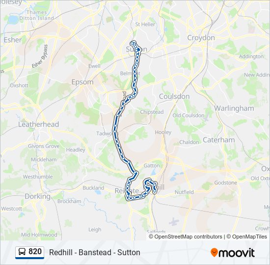 820 bus Line Map