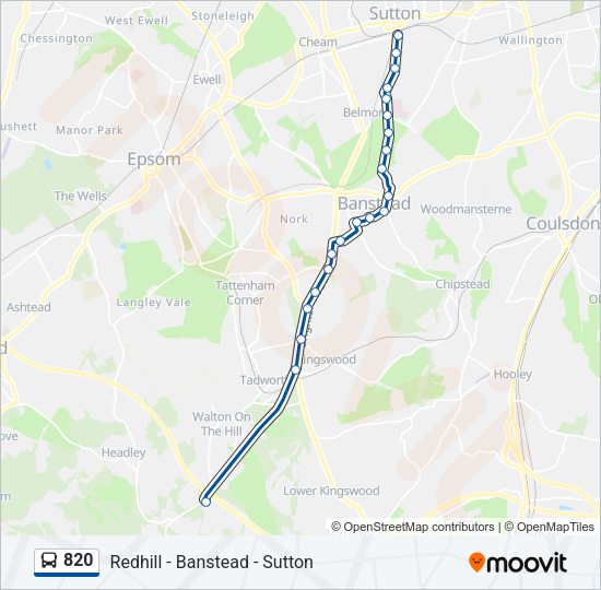 820 Bus Line Map