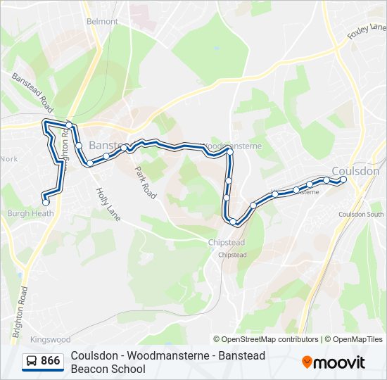 866 Bus Line Map