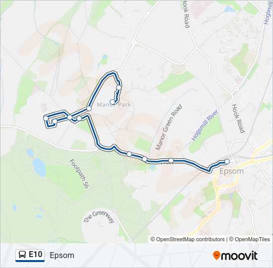 E10 Bus Line Map