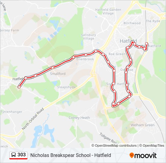 303 Bus Line Map