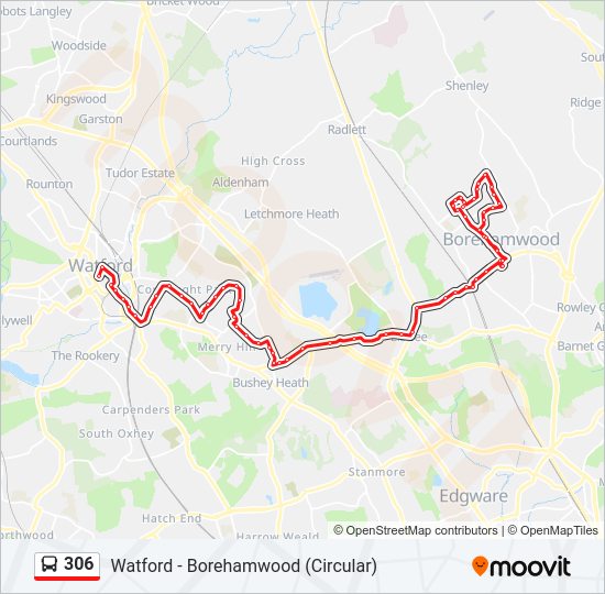 306 Route: Schedules, Stops & Maps - Borehamwood (Updated)