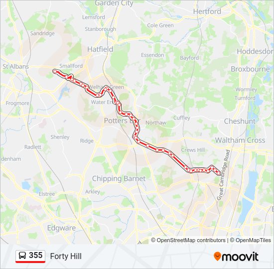 355 Bus Line Map