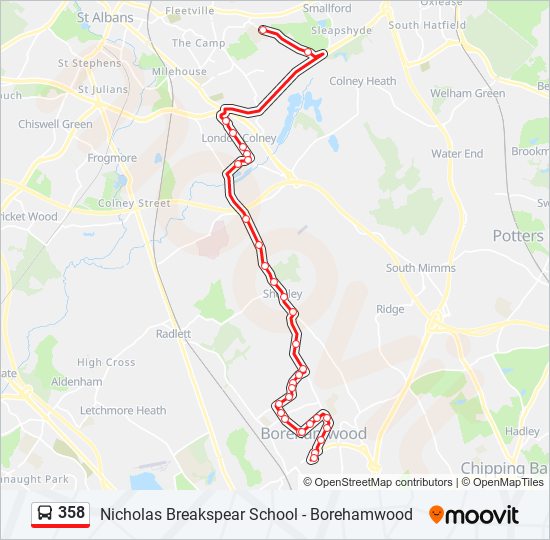 Bus 358 Route Map 358 Route: Schedules, Stops & Maps - Borehamwood (Updated)