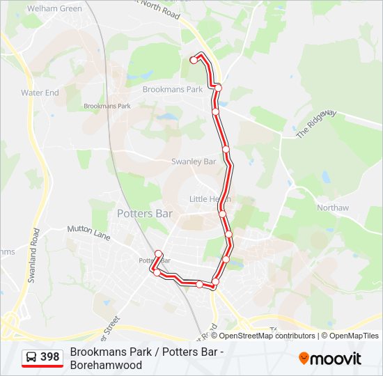 398 Bus Line Map