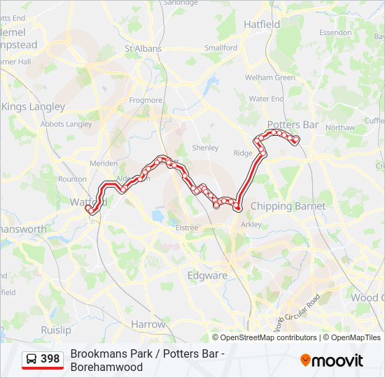 398 Bus Line Map