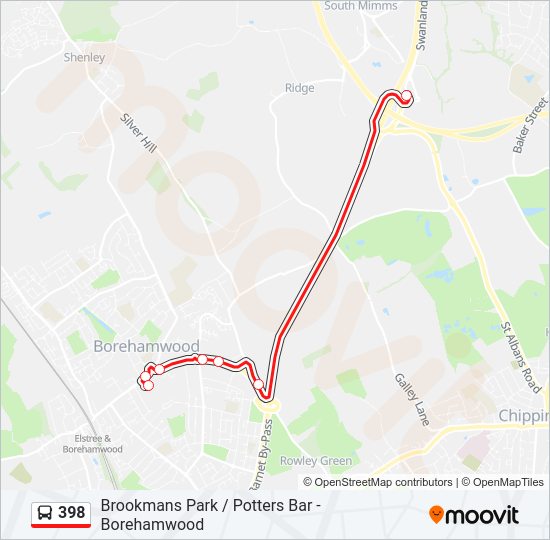 398 Bus Line Map