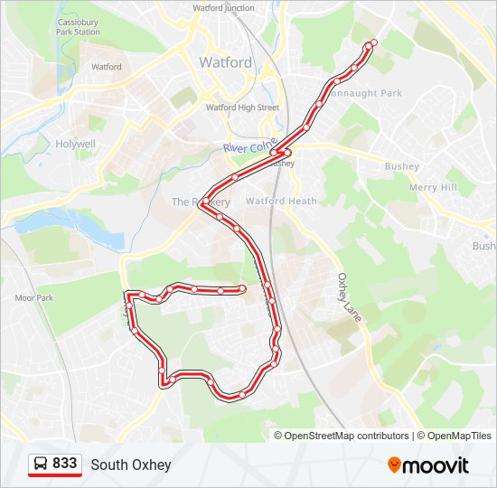 833 bus Line Map