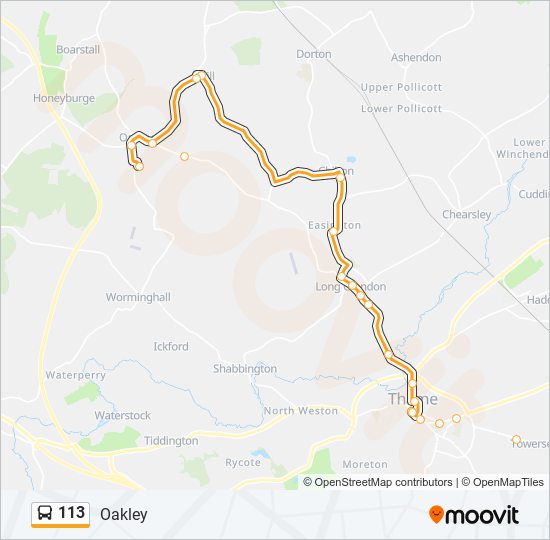 113 bus Line Map