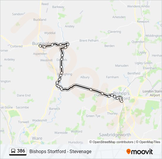 386 bus Line Map