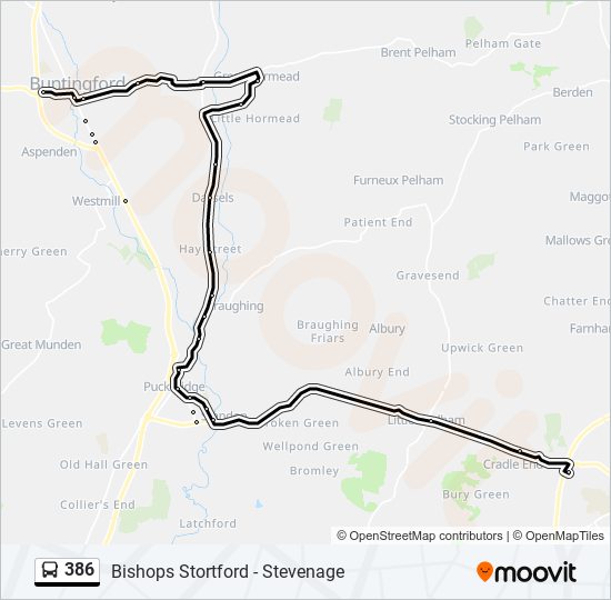 386 bus Line Map