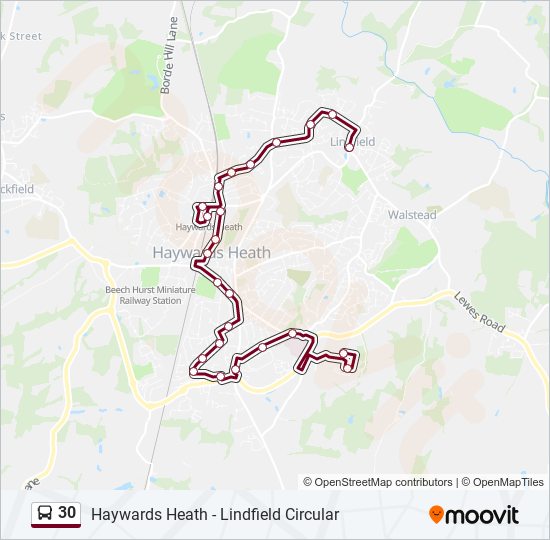 30 bus Line Map