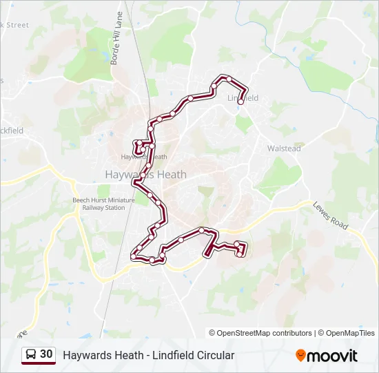 30 Bus Line Map