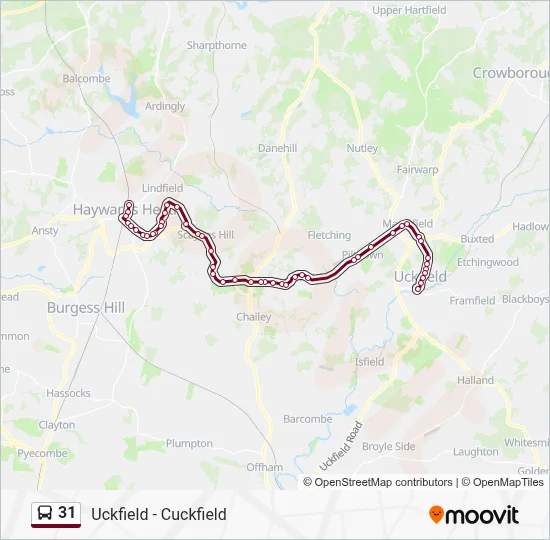 31 Route: Schedules, Stops & Maps - Haywards Heath (Updated)
