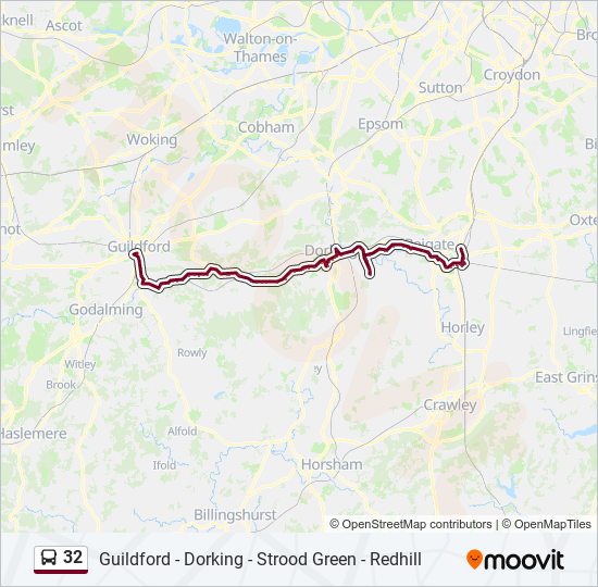 Bus 32 Route Map 32 Route: Schedules, Stops & Maps - Guildford (Updated)