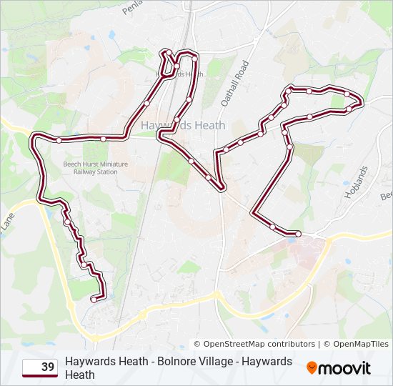 39 bus Line Map