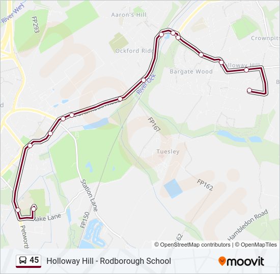 45 Bus Line Map
