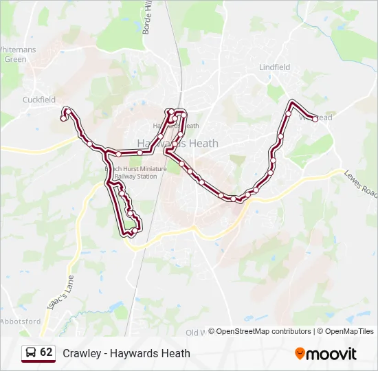 62 Route: Schedules, Stops & Maps - Cuckfield (Updated)