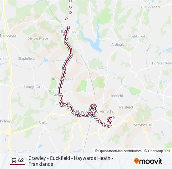 Bus 62 Route Map 62 Route: Schedules, Stops & Maps - Balcombe (Updated)