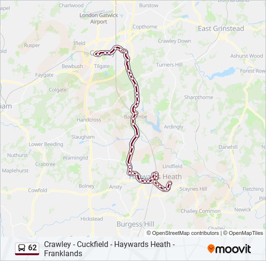 62 bus Line Map