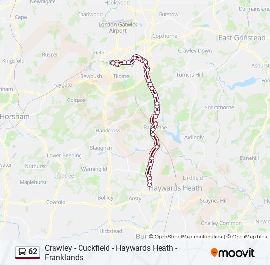 62 bus Line Map