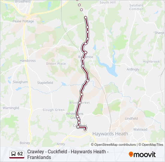 62 bus Line Map