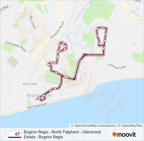 67 bus Line Map