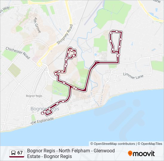 Bus 67 Route Map 67 Route: Schedules, Stops & Maps - Bognor Regis (Updated)