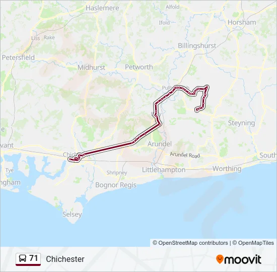 71 Bus Line Map