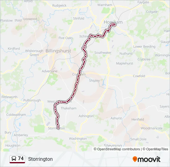 74 Bus Line Map