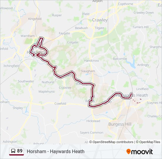 Bus 89 Route Map 89 Route: Schedules, Stops & Maps - Haywards Heath (Updated)