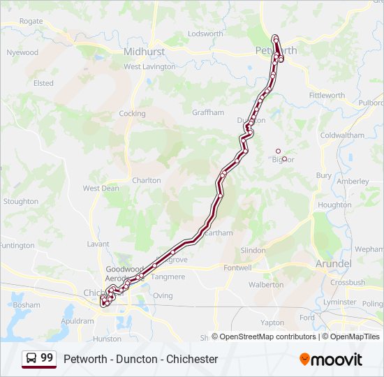 Bus 99 Route Map 99 Route: Schedules, Stops & Maps - Chichester (Updated)