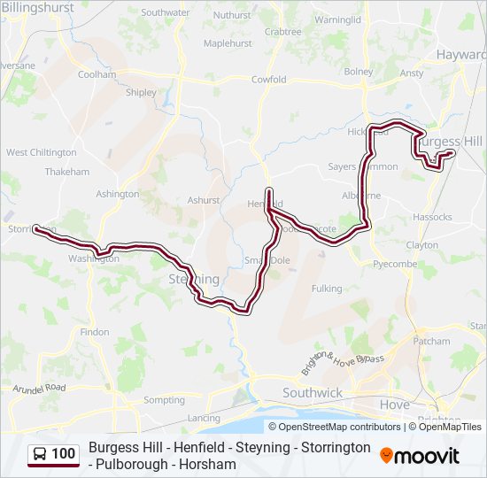 100 bus Line Map