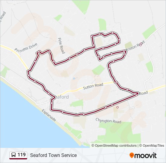 119 bus Line Map